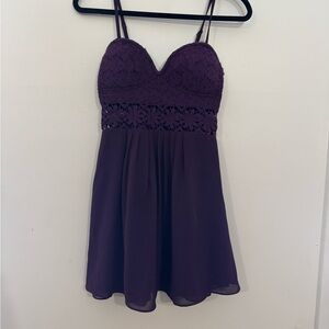Millau Purple Lace Mini Dress